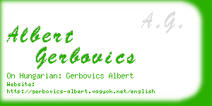 albert gerbovics business card